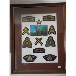 lot of RCMP patches framed