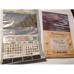 2 Shellbrook calenders ( Esso and Wawanesa)