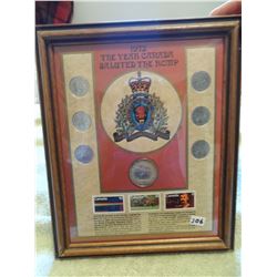 1973 Framed Silver coin set with stamps