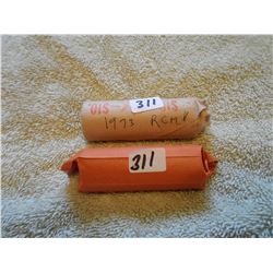 2 rolls of 25cent coins