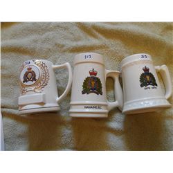 3 RCMP logo steins