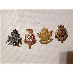 4 Canadian Badges (including Regina Rifle Kings crown)