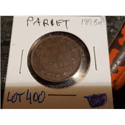 1898 H Parlet one cent