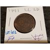 Image 1 : 1891 LLLD one cent , Fine +