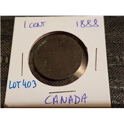 1888 one cent VG