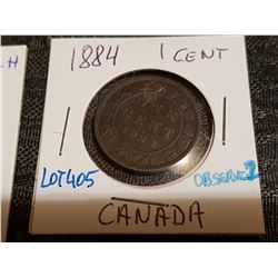 1884 observe 2 one cent, VG +