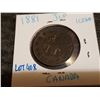 Image 1 : 1881  one cent, inital JLF