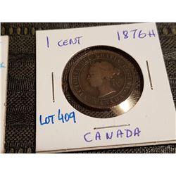 1876 H one cent