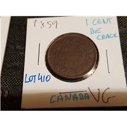 1859 one cent VG