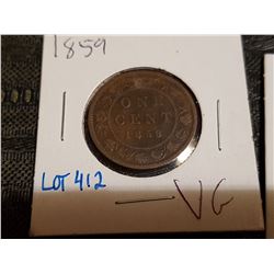 1859 one cent VG
