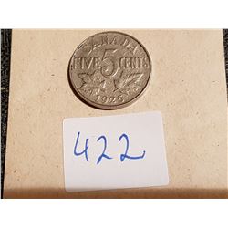 1925 RARE 5 cent coin