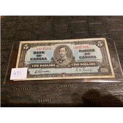 1937 five dollar bill