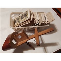 Antique stereoscope  with 100+ cards