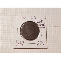 1832 one cent US