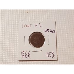 1866 one cent US RARE