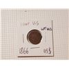 Image 1 : 1866 one cent US RARE