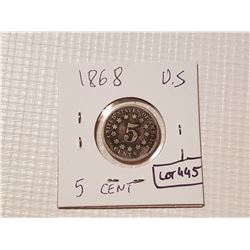 1866 5 Cent US coin