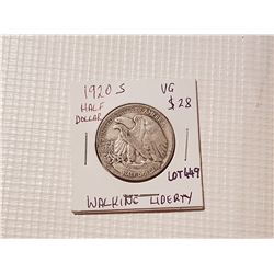 1920s half dollar US walking liberty