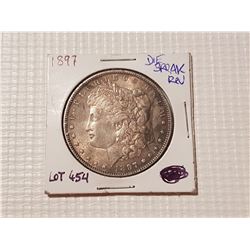 1897 Morgan silver dollar US