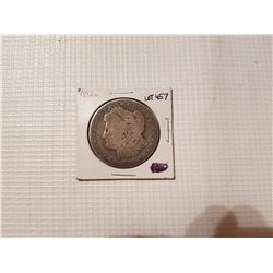 1892 Morgan silver dollar US