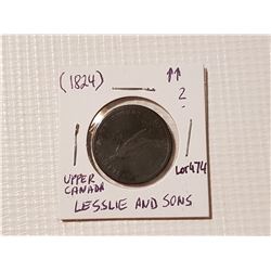 1824 Upper Canada token "Leslie and sons "