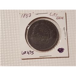 1837 City bank token
