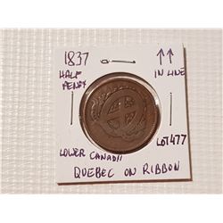 1837 Lower Canada half penny