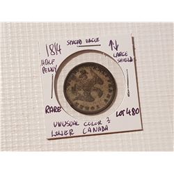 1814 Lower Canada Half Penny " spread eagle"