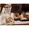 Image 2 : Antique wood box with old religious items inside