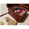 Image 2 : Wood box full of sewing items