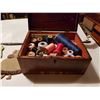Image 3 : Wood box full of sewing items