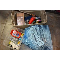 LOT OF CAMPING AND OTHER ITEMS AND SKII WAX AND COAT HANGERS