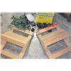 Image 1 : TOTE OF MISC AND TWO WOODEN ROOF SUPPORTS
