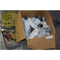 BOX OF TOOLS AND GUTTER CONNECTORS