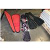 Image 1 : TWO LEATHER GUITAR CASES AND SNOWBOARD