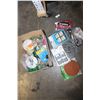 Image 1 : BOX OF SHOP SUPPLIES AND FISH TANK PUMP AND ROCKS