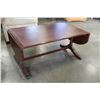 Image 1 : VINTAGE DUNCAN PHYFFE LEATHER TOP DROP SIDE COFFEE TABLE