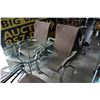 Image 2 : SET OF FOUR ALUMINUM PATIO CHAIRS AND GLASSTOP TABLE