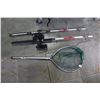 Image 1 : LOT OF FISHING RODS AND NET