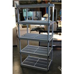 5 TIER PLASTIC SHELVING