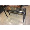 Image 2 : BLACK GLASS TOP HALL TABLE