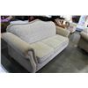 Image 3 : THREE PIECE MODERN COUCH SET WITH STORAGE OTTOMAN AND BRASS NAILHEAD