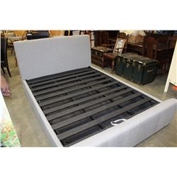 NEW QUEENSIZE HOME ELEGANCE MODERN GREY PLATFORM STORAGE LIFT BED RETAIL $1799