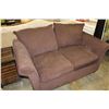 Image 1 : BROWN UPOLSTERED ROLLED ARM LOVESEAT