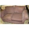Image 2 : BROWN UPOLSTERED ROLLED ARM LOVESEAT