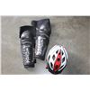 Image 1 : MOUNTAIN BIKE KNEE PADS AND HELMET AND BMW BAG