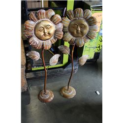 TWO METAL GARDEN SUNFLOWERS