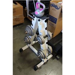 DUMBBELL STAND WITH WEIGHTS