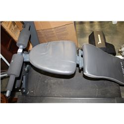 MARCY WEIGHT BENCH AND 2 DUMBELLS WITH WEIGHTS