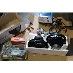CAR SPEAKERS BATTERY CHARGER COMPRESSOR ETC